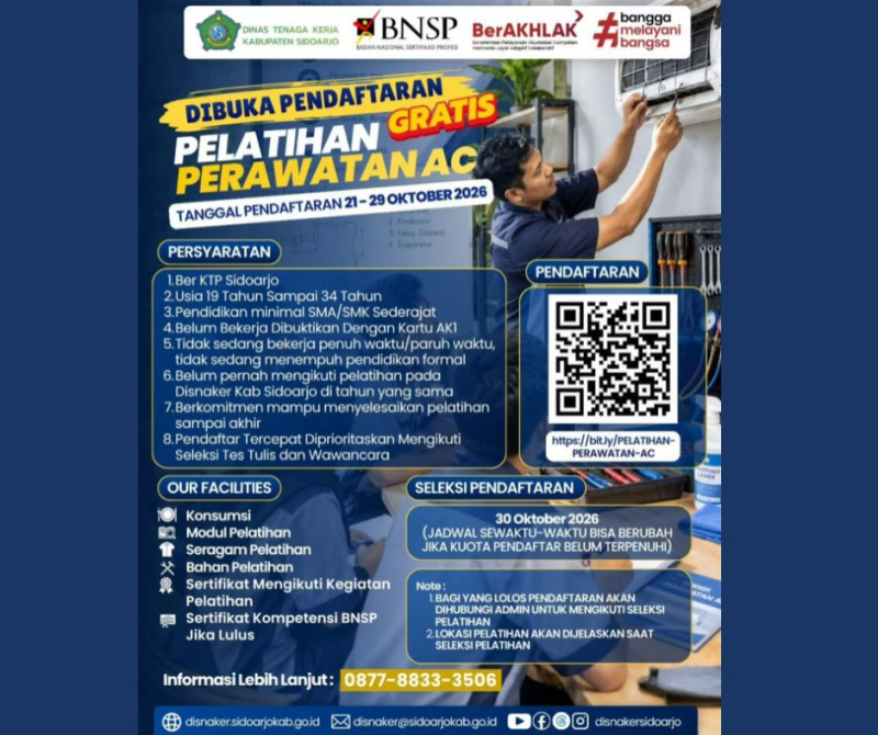 Pelatihan Perawatan AC Gratis